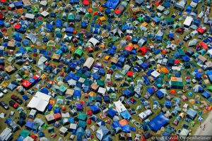 Aerial View of Tent Camping at Festival