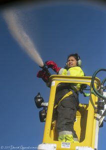 De-icing Delta Air Lines Jet at Asheville Regional Airport