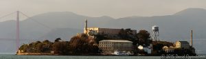 Alcatraz Island & Golden Gate Bridge in San Francisco Bay