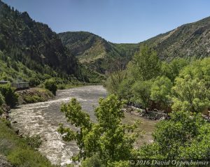 Amtrak Along Colorado River in Glenwood Canyon Colorado