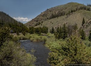 Amtrak Train Along the Colorado River in the Rocky Mountains of Colorado