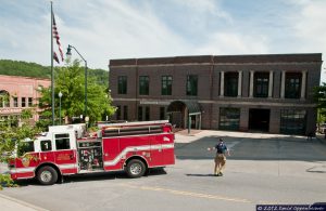 Asheville Fire Department Fireman and Firetruck