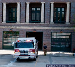 Asheville Fire Department Fireman and Firetruck