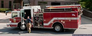 Asheville Fire Department Fireman and Firetruck