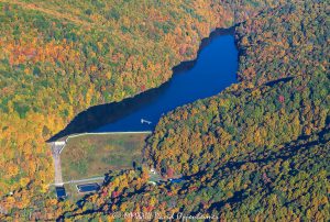 Bee Tree Reservoir in Swannanoa, North Carolina Aerial View