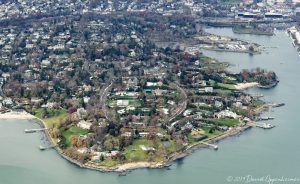 Field Point in Belle Haven in Greenwich Connecticut Aerial