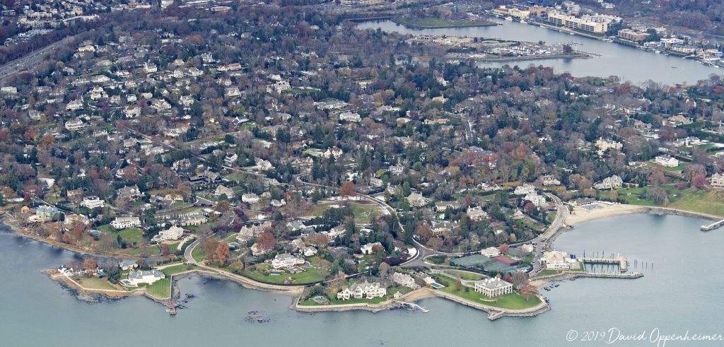 Belle Haven in Greenwich Connecticut Aerial