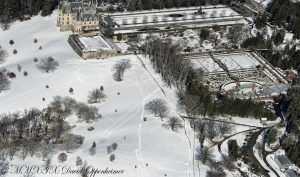 Biltmore Estate with Snow Aerial Photo