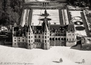 Biltmore Estate with Snow Aerial Photo