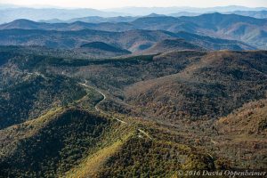 Graveyard Fields along the Blue Ridge Parkway Fall Colors Aerial