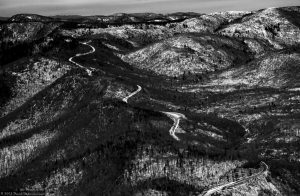 Graveyard Fields along the Snow Covered Blue Ridge Parkway