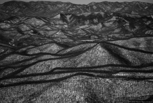 Snow Covered Mountains in Western North Carolina - Aerial Photo