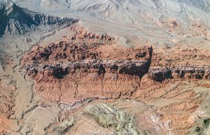 Face in Profile at Bowl of Fire in Moapa Valley, Nevada Aerial View