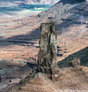 Castleton Tower in Castle Valley Utah Aerial