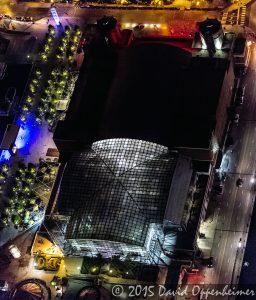 Navy Pier in Chicago Aerial Photo at Night