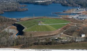 Coal Ash Mound at Duke Energy Asheville Combined Cycle Plant Aerial View