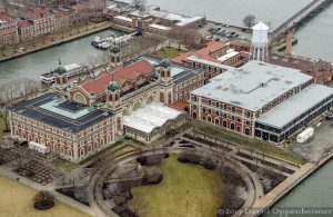 Ellis Island Immigrant Building Aerial Photo