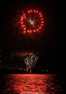 Fireworks over Charleston Harbor, South Carolina on the Fourth of July