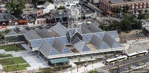 Forest Hills Station in Jamaica Plain Massachusetts Aerial