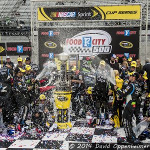 Kasey Kahne in Winner's Circle at Bristol Motor Speedway during NASCAR Sprint Cup Food City 500