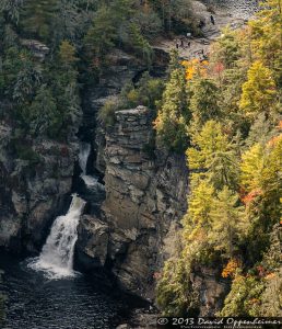 Linville Falls Waterfall Aerial Photo