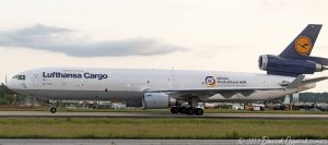 Lufthansa Cargo MD-11 Freighter Jet at Atlanta International Airport