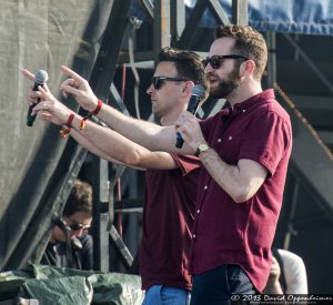 Jim Shearer of VH1 and James Montgomery of MTV at Hangout Music Festival