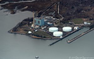 Manresa Island Power Plant in Norwalk, Connecticut Aerial