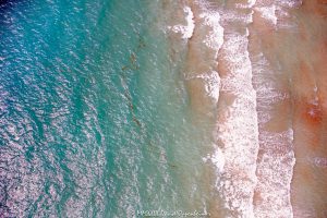 Miami Beach Aerial View the Ocean and Waves on the Beach