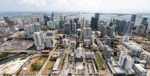 Downtown Miami and Brickell Skyline Aerial View