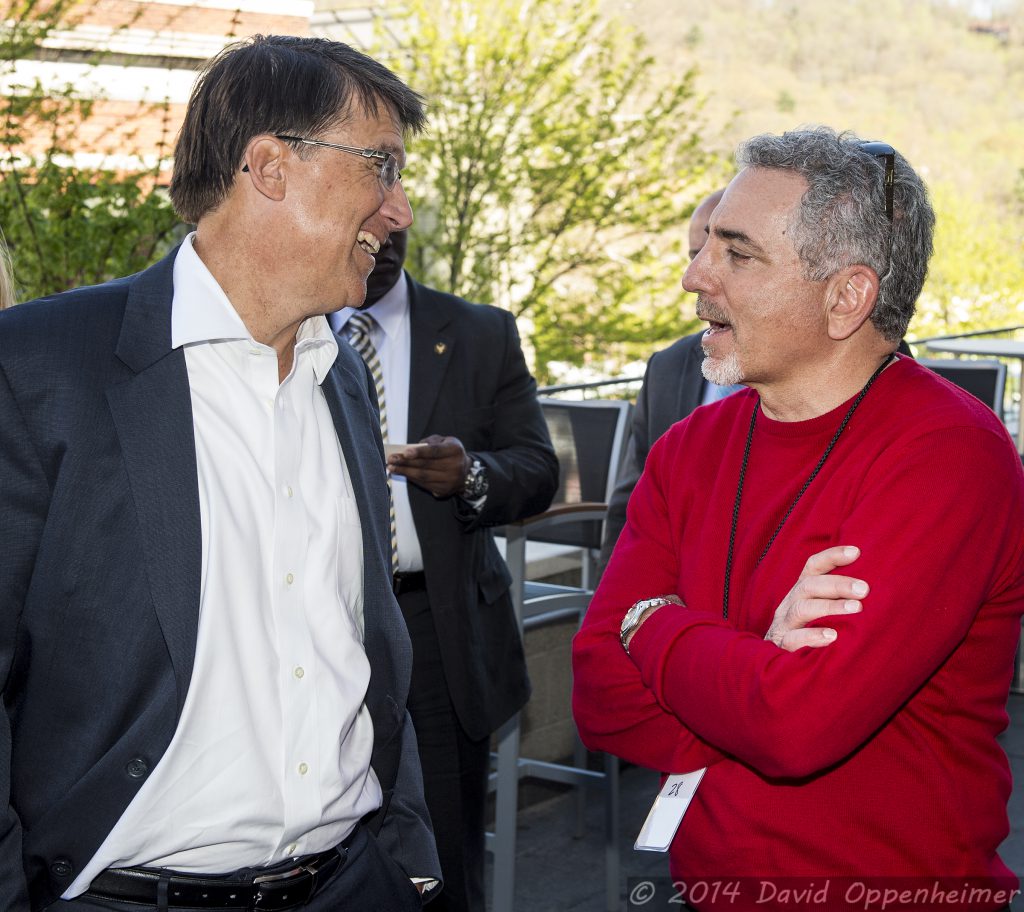 Governor Pat McCrory and Moog Music CEO Mike Adams at Moogfest