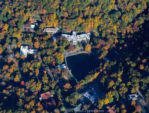 Montreat Conference Center and Montreat College in Montreat, North Carolina with Autumn Colors Aerial View