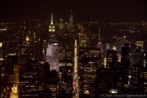 Skyline of New York City - Manhattan Night Aerial