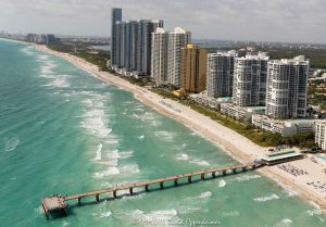 Newport Fishing Pier at Sunny Isles Beach Aerial View