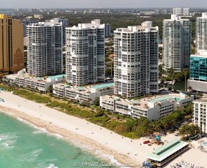 Oceania Condo Towers on Sunny Isles Beach Aerial View