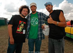 Asdrubal Sierra, Trevant Hardson aka Slimkid3 and Justin Porée Backstage with Ozomatli