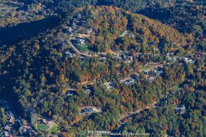 Reynolds Mountain Luxury Gated Community in North Asheville with Autumn Colors Aerial View