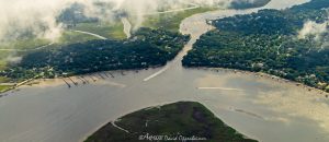 Edgewater Park and Riverland Terrace on James Island in South Carolina Aerial View