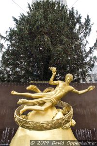 Statue of Prometheus at The Rink at Rockefeller Center