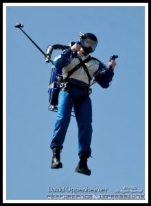 Rocketman Jet Pack flight by Howard Kinnie Gibson at Actionfest Film Festival Stunt Show at Carolina Cinemas