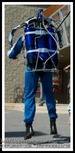 Rocketman Jet Pack flight by Howard Kinnie Gibson at Actionfest Film Festival Stunt Show at Carolina Cinemas