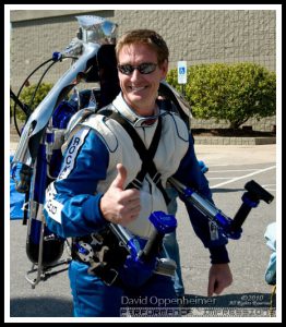 Rocketman Jet Pack flight by Howard Kinnie Gibson at Actionfest Film Festival Stunt Show at Carolina Cinemas