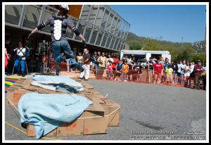 Rocketman Jet Pack flight by Howard Kinnie Gibson at Actionfest Film Festival Stunt Show at Carolina Cinemas