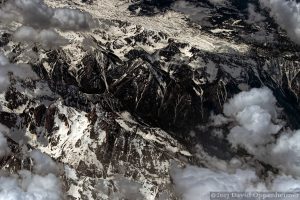 Rocky Mountains in Colorado with Snow Aerial Black and White