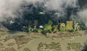 Secessionville Historic District on James Island Aerial View