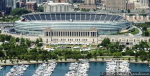 Soldier Field Stadium in Chicago Aerial Photo