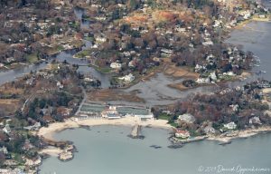 Tokeneke Club on Butlers Island in Oyster Bay in Darien, Connecticut Aerial