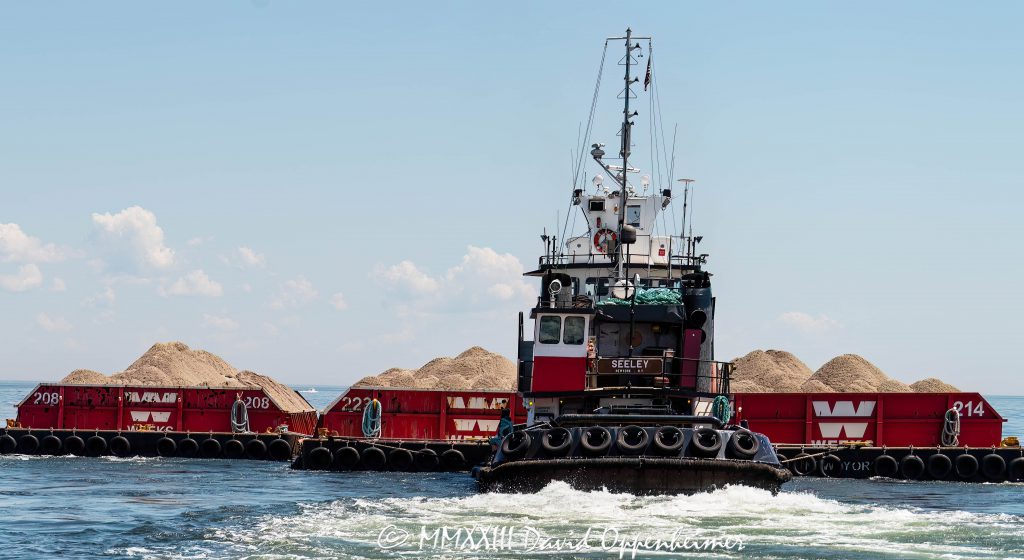 Weeks Marine Tug Boat Seeley Pushing Barges in Long Island Sound