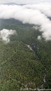 Windy Falls Waterfall Aerial Photo in Nantahala National Forest