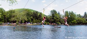 Zipline into Lake at LEAF Festival in Black Mountain